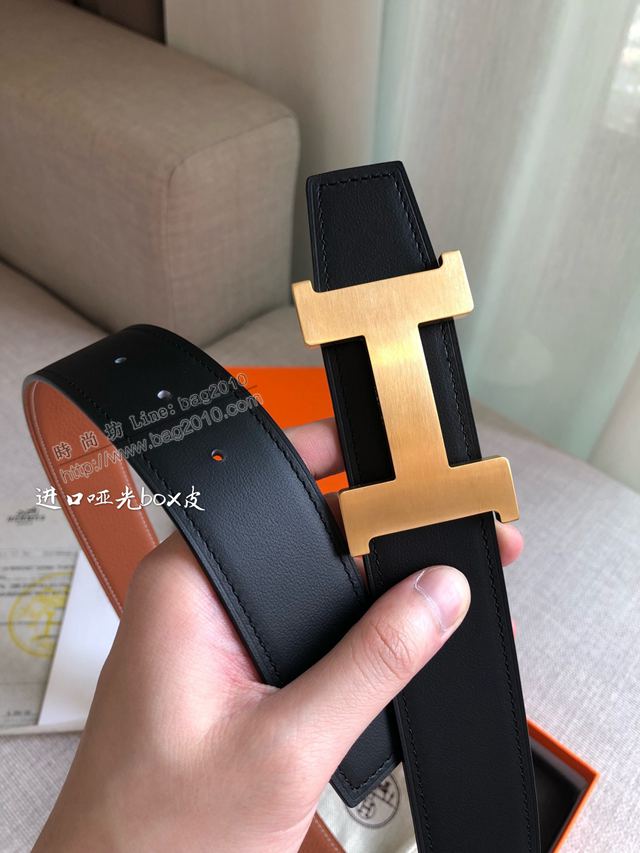 Hermes皮帶 官網同步 38MM 荔枝紋牛皮 愛馬仕男士腰帶  xfp2084